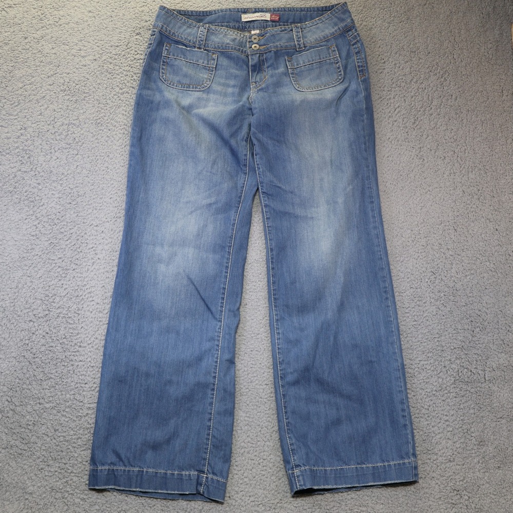 Aeropostale Avery Wide Leg Jeans Womens 13/14 Long Blue Denim Low Rise